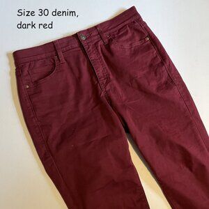 Size 30 Lularoe denim jeans, dark red